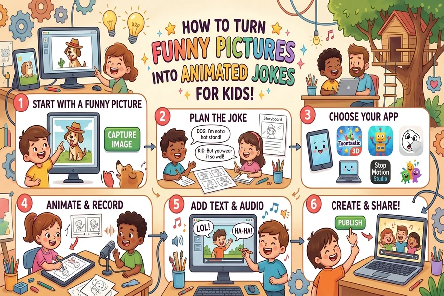 How Do You Turn Funny Pictures Into Animated Jokes for Kids